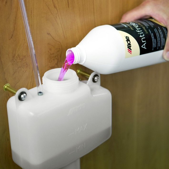Alde fluid change as part of caravan service